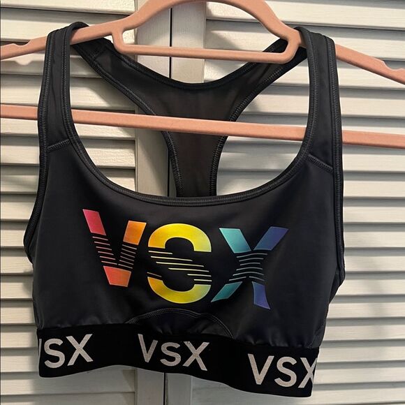 Victoria's Secret Other - #1145**Victoria's Secret Black Sports Bra with Multicolor VSX Logo